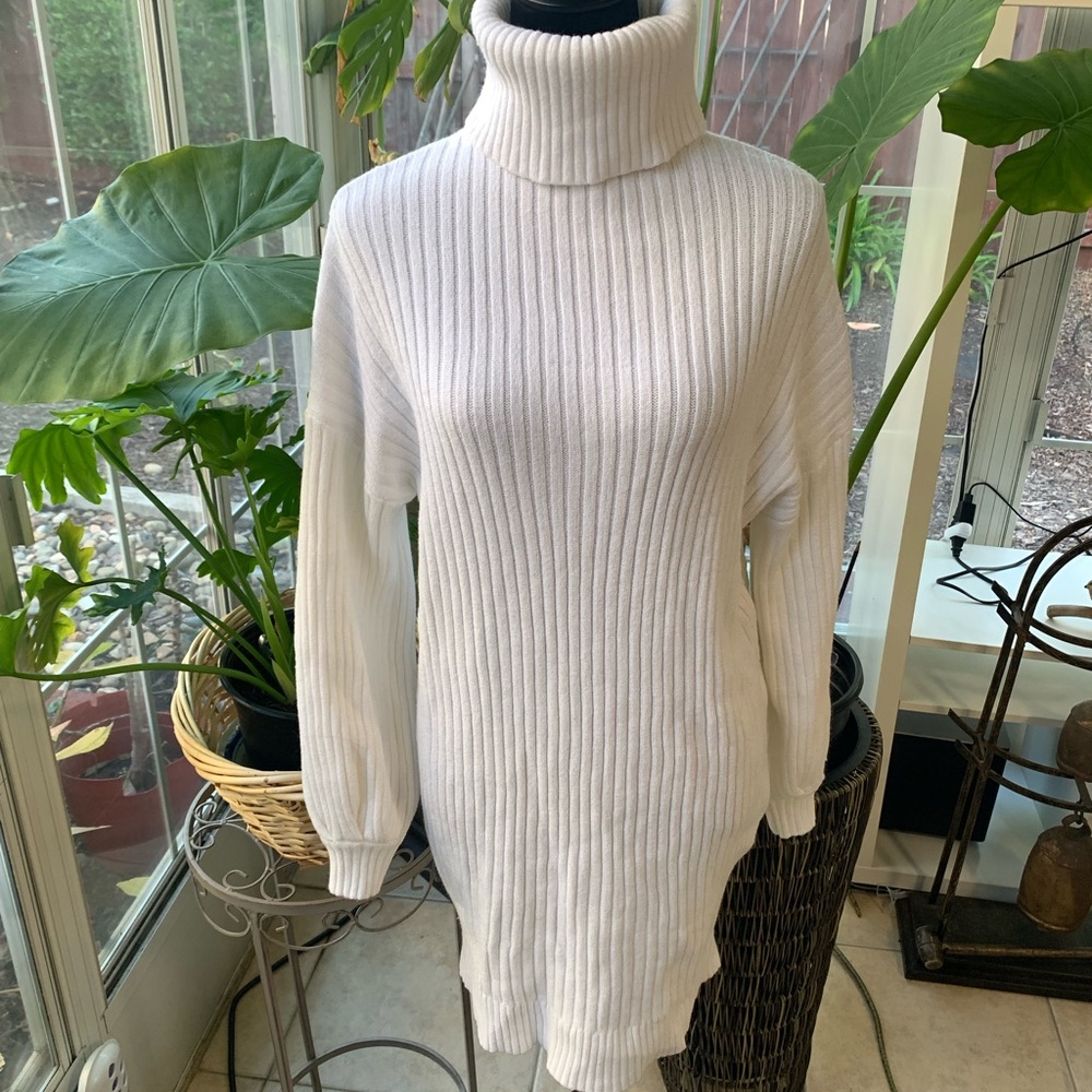 ANRABESS Oversized Sweaters Dress for Women Turtleneck Batwing Sleeve - Picture 7 of 13